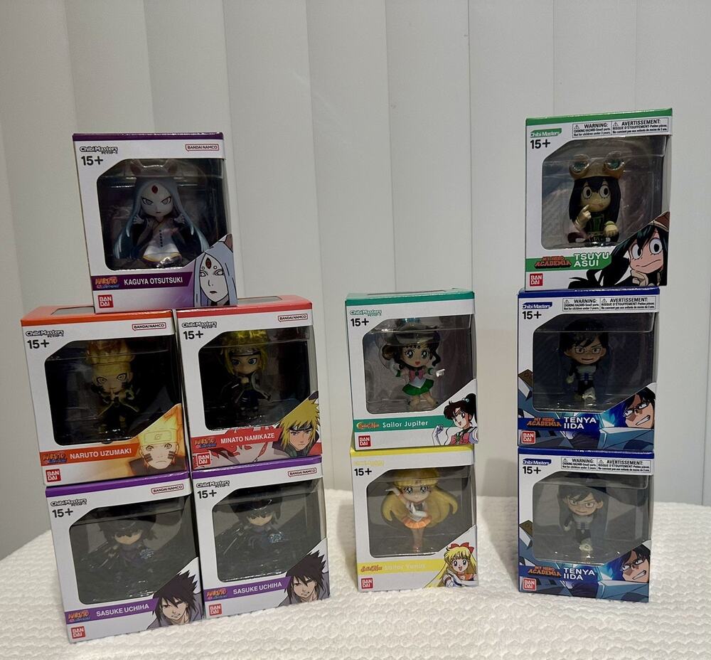 Bandai Chibi Masters figures - Naruto Shippuden, My Hero Academia & Sailor Moon